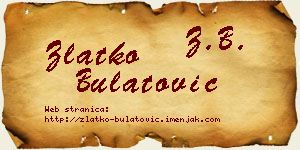 Zlatko Bulatović vizit kartica